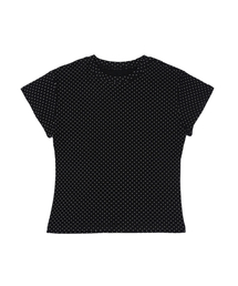 BLANKIT（ブランキット）の「ドットパターンウルトラショートスリーブTシャツ（ブラック）（Tシャツ/カットソー）」