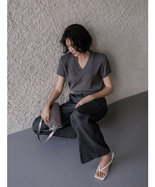 MEMUA(メムア)の「フェイクデニムヘリンボーンスラックス(濃紺)(スラックス・レディース・ダークブルー/ブラック・SMALL/MEDIUM/LARGE)」の5枚目の写真