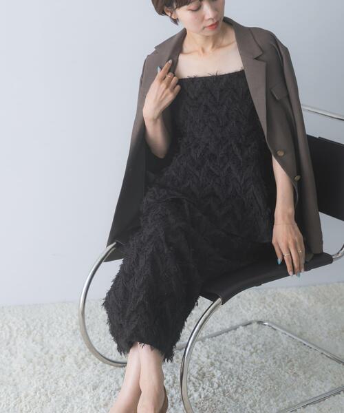 URBAN RESEARCH ROSSO WOMEN（アーバンリサーチ　ロッソ）の「ヘアリージャガードキャミソール（キャミソール・レディース・グレー/ブラック・FREE）」の3枚目の写真