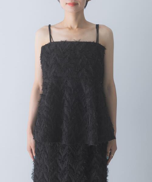 URBAN RESEARCH ROSSO WOMEN（アーバンリサーチ　ロッソ）の「ヘアリージャガードキャミソール（キャミソール・レディース・グレー/ブラック・FREE）」の6枚目の写真