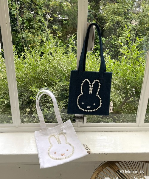 MIIA（ミーア）の「miffy パールミニバッグ（トートバッグ・レディース・オフホワイト/ネイビー・FREE）」の3枚目の写真