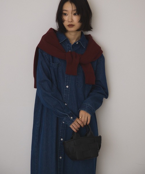 AMERICAN HOLIC(アメリカンホリック)の「デニムシャツワンピース(シャツワンピース・レディース・インディゴブルー/ワンウォッシュ/グレー・M/L)」の1枚目の写真