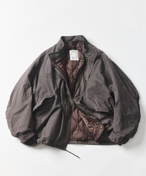 FREAK'S STORE(フリークスストア)の「フェード加工 3WAY M-65 ライナーセット ショートモッズコート/ブルゾン&キルティングライナーセット(モッズコート・メンズ・ブラック/ブラウン/オリーブ/サックスブルー・SMALL/MEDIUM/LARGE)」の2枚目の写真