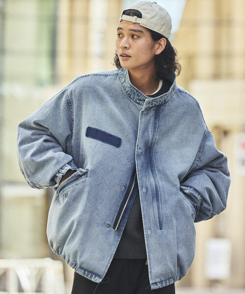 FREAK'S STORE(フリークスストア)の「フェード加工 3WAY M-65 ライナーセット ショートモッズコート/ブルゾン&キルティングライナーセット(モッズコート・メンズ・ブラック/ブラウン/オリーブ/サックスブルー・SMALL/MEDIUM/LARGE)」の4枚目の写真