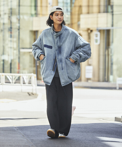 FREAK'S STORE(フリークスストア)の「フェード加工 3WAY M-65 ライナーセット ショートモッズコート/ブルゾン&キルティングライナーセット(モッズコート・メンズ・ブラック/ブラウン/オリーブ/サックスブルー・SMALL/MEDIUM/LARGE)」の5枚目の写真