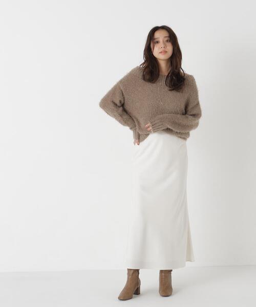 NATURAL BEAUTY BASIC(ナチュラルビューティーベーシック)の「オフショルヘアリーニット(ニット/セーター・レディース・オフホワイト/ブラウン/ピンク・FREE)」の16枚目の写真