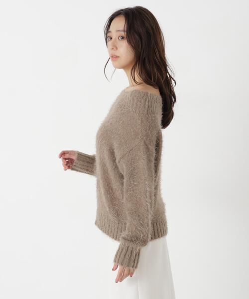 NATURAL BEAUTY BASIC(ナチュラルビューティーベーシック)の「オフショルヘアリーニット(ニット/セーター・レディース・オフホワイト/ブラウン/ピンク・FREE)」の20枚目の写真