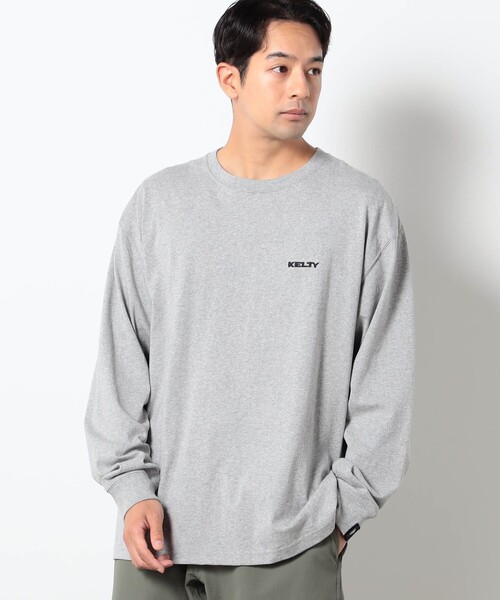KELTY(ケルティ)の「KELTY別注ロングスリーブTシャツ(Tシャツ/カットソー・メンズ・ライトグレー/ブラック/ホワイト・L/M)」の1枚目の写真