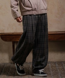 mp15392-Wool Check Wide Tuck Balloon Pants ワイドタックバルーンパンツ(PF-262-022)
