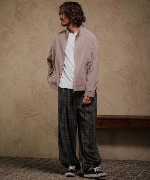 CAMBIO（カンビオ）の「mp15392-Wool Check Wide Tuck Balloon Pants ワイドタックバルーンパンツ(PF-262-022)（その他パンツ・メンズ・ベージュ/チャコール・L/M）」の7枚目の写真