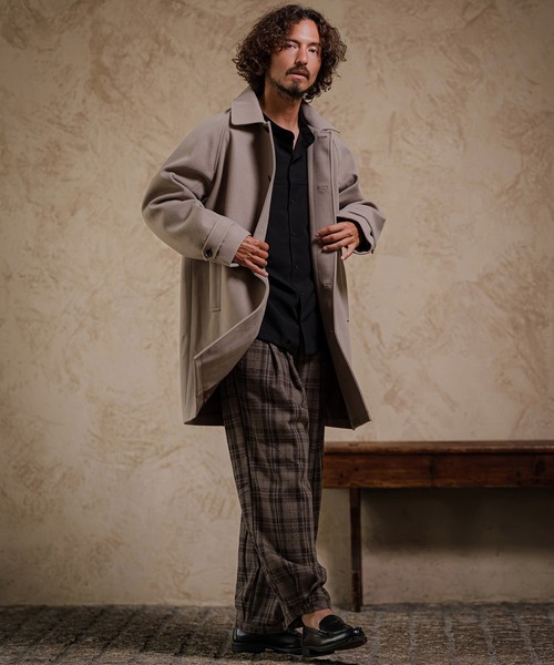 CAMBIO（カンビオ）の「mp15392-Wool Check Wide Tuck Balloon Pants ワイドタックバルーンパンツ(PF-262-022)（その他パンツ・メンズ・ベージュ/チャコール・L/M）」の13枚目の写真
