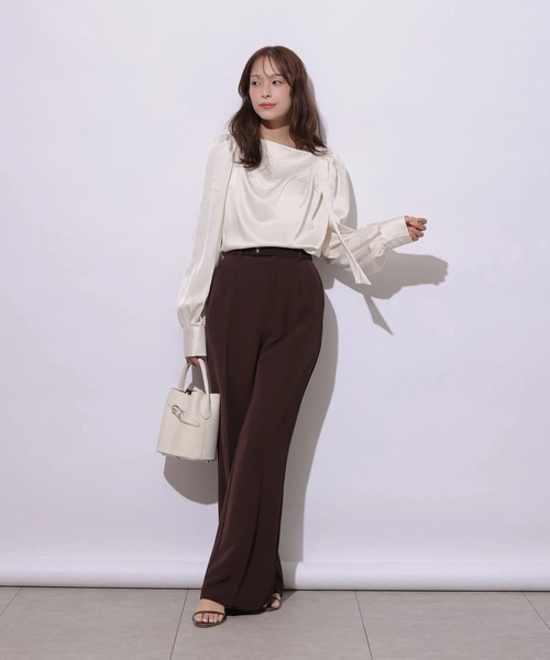 Mystrada(マイストラーダ)の「アシメドレープブラウス(シャツ/ブラウス・レディース・ホワイト/ピンク系その他5・38/36)」の4枚目の写真