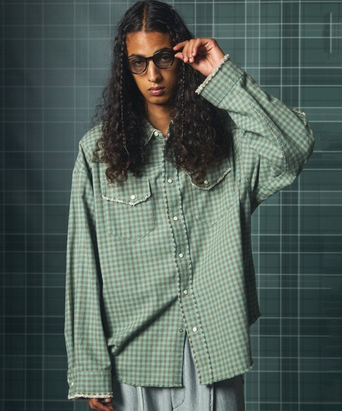 MAISON SPECIAL(メゾンスペシャル)の「《UNISEX》デストロイダメージプライムオーバーコットンネルウエスタンシャツ/Destroy Damage Prime-Over Cotton Flannel Western Shirt【MAISON SPECIAL/メゾンスペシャル】(シャツ/ブラウス・メンズ・ブルー/グリーン/ネイビー・0/1/2)」の1枚目の写真