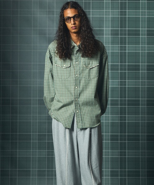 MAISON SPECIAL(メゾンスペシャル)の「《UNISEX》デストロイダメージプライムオーバーコットンネルウエスタンシャツ/Destroy Damage Prime-Over Cotton Flannel Western Shirt【MAISON SPECIAL/メゾンスペシャル】(シャツ/ブラウス・メンズ・ブルー/グリーン/ネイビー・0/1/2)」の11枚目の写真