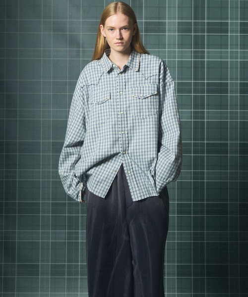 MAISON SPECIAL(メゾンスペシャル)の「《UNISEX》デストロイダメージプライムオーバーコットンネルウエスタンシャツ/Destroy Damage Prime-Over Cotton Flannel Western Shirt【MAISON SPECIAL/メゾンスペシャル】(シャツ/ブラウス・メンズ・ブルー/グリーン/ネイビー・0/1/2)」の16枚目の写真