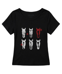 レッドホース スリムフィット 半袖Tシャツ (ブラック)