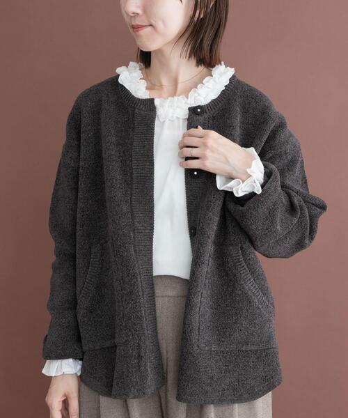 アメノチハレ　ボレロカーディガン　　新品！！ ダブルフェイスモールニットカーデ（カーディガン/ボレロ）｜ITEMS