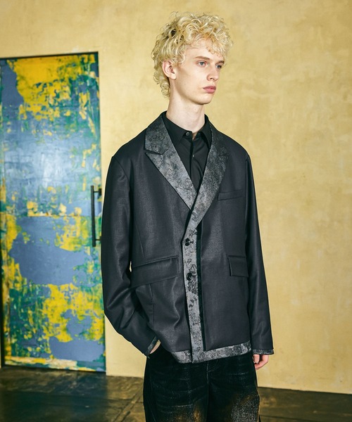 HARE(ハレ)の「キリカエレイヤードジャケット(HARE)(テーラードジャケット・メンズ・ブラック/ブルー・SMALL/MEDIUM)」の2枚目の写真