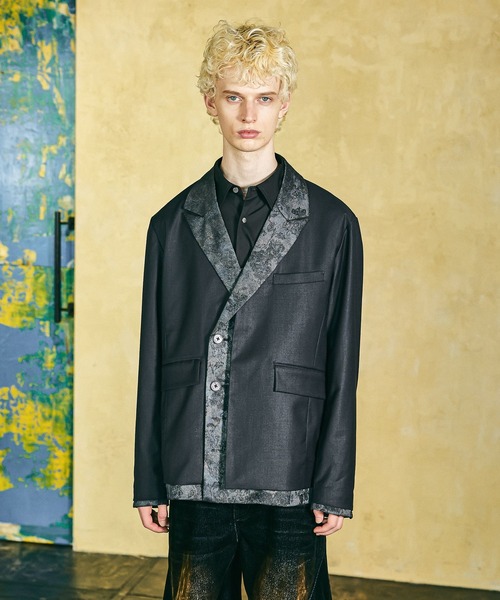 HARE(ハレ)の「キリカエレイヤードジャケット(HARE)(テーラードジャケット・メンズ・ブラック/ブルー・SMALL/MEDIUM)」の15枚目の写真
