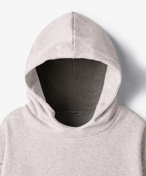 POLYGRAM（ポリグラム）の「バラクラバ オーバーサイズ スウェットフードTシャツ - OATMEAL（パーカー・レディース・オートミール・MEDIUM/LARGE/X-LARGE）」の3枚目の写真