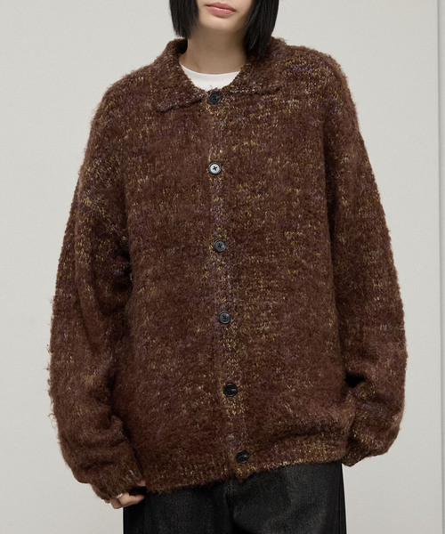 Alfred Alex】Shaggy Knit Shirt Cardigan / モヘアライク シャギー