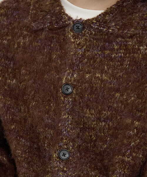Alfred Alex】Shaggy Knit Shirt Cardigan / モヘアライク シャギー
