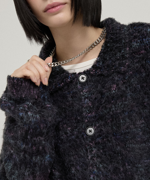 Alfred Alex】Shaggy Knit Shirt Cardigan / モヘアライク シャギー