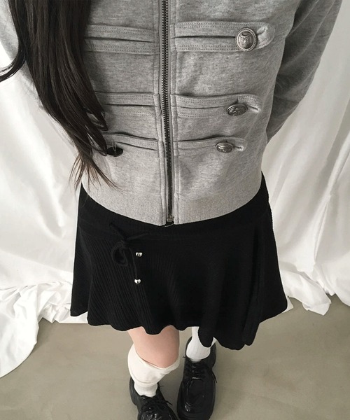 .KOM(ドットコム)の「A'GEM/9 × .kom 『.KOM/ドットケーオーエム』ナポレオンスウェットジャケット(その他トップス・レディース・グレー/ブラック・FREE)」の13枚目の写真