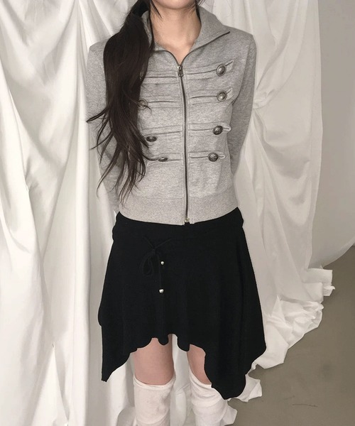 .KOM(ドットコム)の「A'GEM/9 × .kom 『.KOM/ドットケーオーエム』ナポレオンスウェットジャケット(その他トップス・レディース・グレー/ブラック・FREE)」の15枚目の写真