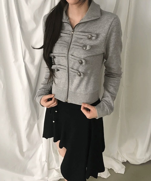 .KOM(ドットコム)の「A'GEM/9 × .kom 『.KOM/ドットケーオーエム』ナポレオンスウェットジャケット(その他トップス・レディース・グレー/ブラック・FREE)」の17枚目の写真