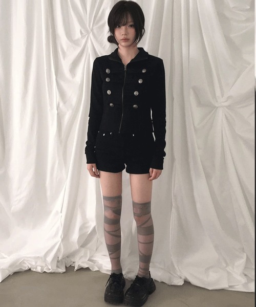 .KOM(ドットコム)の「A'GEM/9 × .kom 『.KOM/ドットケーオーエム』ナポレオンスウェットジャケット(その他トップス・レディース・グレー/ブラック・FREE)」の11枚目の写真