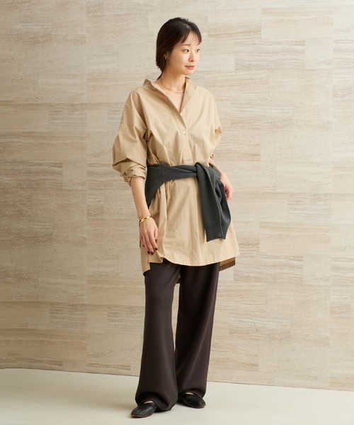 plage(プラージュ)の「tunic シャツ(シャツ/ブラウス・レディース・ベージュ/ホワイト・FREE)」の4枚目の写真