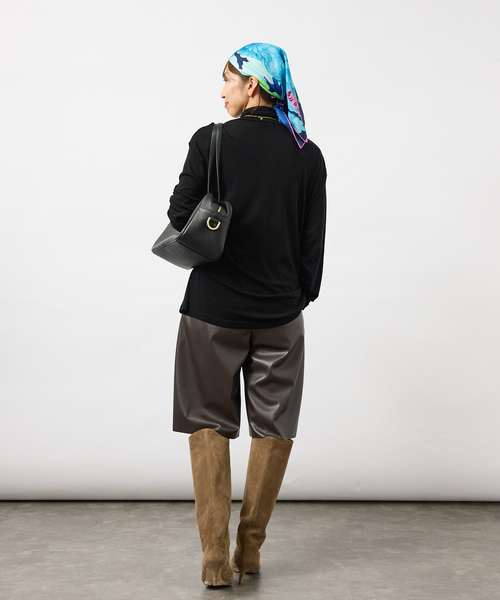 VERMEIL par iena(ヴェルメイユパーイエナ)の「INSCRIRE アンスクリア Wool Fraise Turtle Neck(Tシャツ/カットソー・レディース・グレー/ブラック・SMALL)」の5枚目の写真