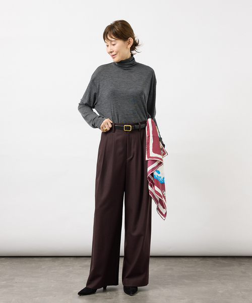 VERMEIL par iena(ヴェルメイユパーイエナ)の「INSCRIRE アンスクリア Wool Fraise Turtle Neck(Tシャツ/カットソー・レディース・グレー/ブラック・SMALL)」の8枚目の写真