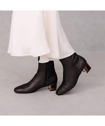 ストレッチレザースクエアトゥショートブーツ