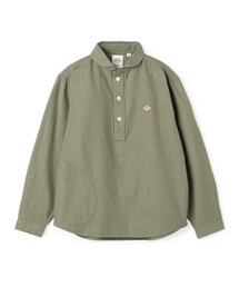Men's Cotton Flannel Round Collar Pullover Shirt