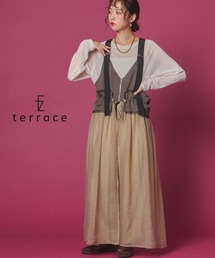 【異素材切替】チュールレース切替タクティカルベストオーガンジ
