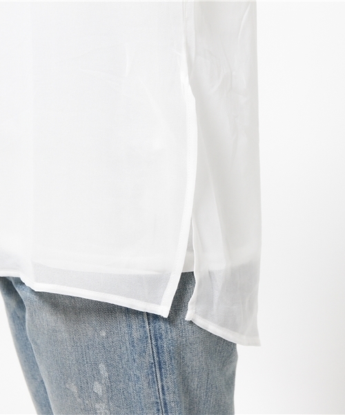 MOUSSY（マウジー）の「CIFFON LAYERED TOPS（Tシャツ/カットソー・レディース・ネイビー/カーキ/ホワイト・FREE）」の9枚目の写真