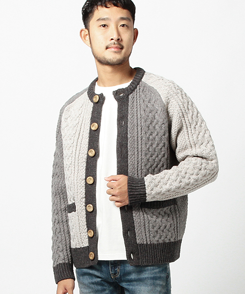 BEAMS（ビームス）の「【Begin掲載】BEAMS / ストレッチアランカーディガン（カーディガン/ボレロ・メンズ・ネイビー/グレー/オフホワイト・MEDIUM/SMALL/X-LARGE/LARGE）」の3枚目の写真