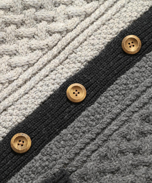 BEAMS（ビームス）の「【Begin掲載】BEAMS / ストレッチアランカーディガン（カーディガン/ボレロ・メンズ・ネイビー/グレー/オフホワイト・MEDIUM/SMALL/X-LARGE/LARGE）」の7枚目の写真