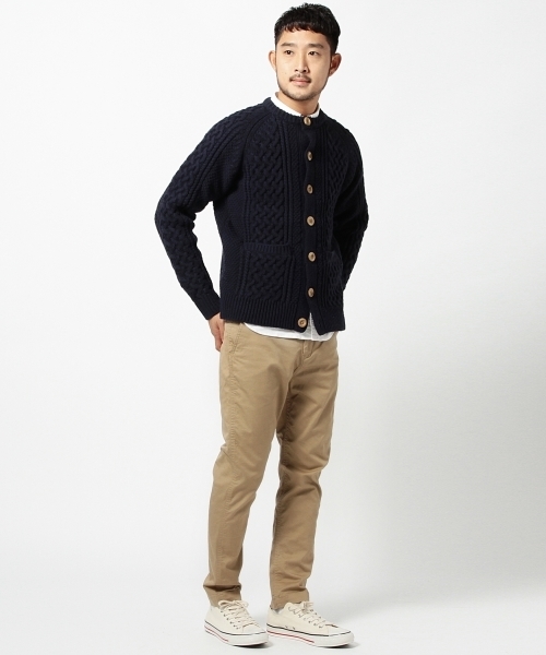 BEAMS（ビームス）の「【Begin掲載】BEAMS / ストレッチアランカーディガン（カーディガン/ボレロ・メンズ・ネイビー/グレー/オフホワイト・MEDIUM/SMALL/X-LARGE/LARGE）」の12枚目の写真