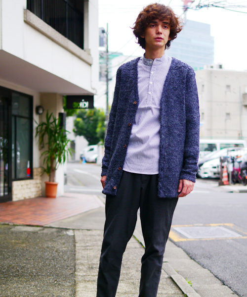 Revo.(レボ)の「Revo. SELECT ITEM / バンドカラー ストライプ プルオーバーシャツ(シャツ/ブラウス・メンズ・ブラック/ネイビー・X-LARGE/LARGE/MEDIUM)」の9枚目の写真