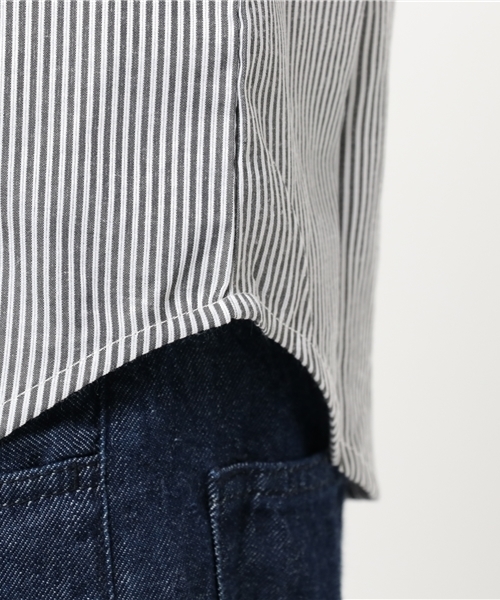 Revo.(レボ)の「Revo. SELECT ITEM / バンドカラー ストライプ プルオーバーシャツ(シャツ/ブラウス・メンズ・ブラック/ネイビー・X-LARGE/LARGE/MEDIUM)」の12枚目の写真