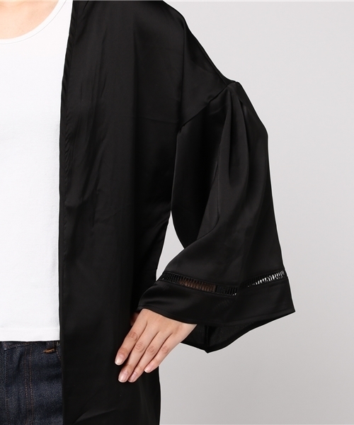 MERLOT（メルロー）の「サテンガウン4952（カーディガン/ボレロ・レディース・ブラック/ベージュ/ピンク/ライトブルー・FREE）」の10枚目の写真