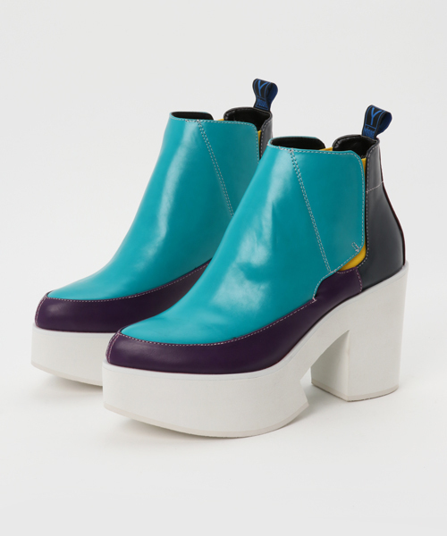 YOSUKE(ヨースケ)の「「YOSUKE/ヨースケ」厚底サイドゴアショートブーツ(ブーツ・レディース・ブラック/ベージュ系その他/ブラック系その他/グリーン系その他/グリーン/レッド系その他/マルチ/ブラック系その他2・24.5/23.5/23/24/22.5)」の7枚目の写真