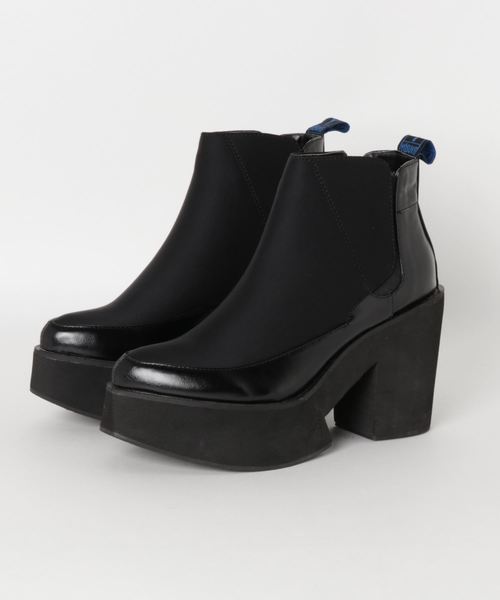 YOSUKE(ヨースケ)の「「YOSUKE/ヨースケ」厚底サイドゴアショートブーツ(ブーツ・レディース・ブラック/ベージュ系その他/ブラック系その他/グリーン系その他/グリーン/レッド系その他/マルチ/ブラック系その他2・24.5/23.5/23/24/22.5)」の4枚目の写真