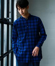 green label relaxing | 【WEB限定】SC★★チェックロングバンドカラー シャツ(シャツ/ブラウス)