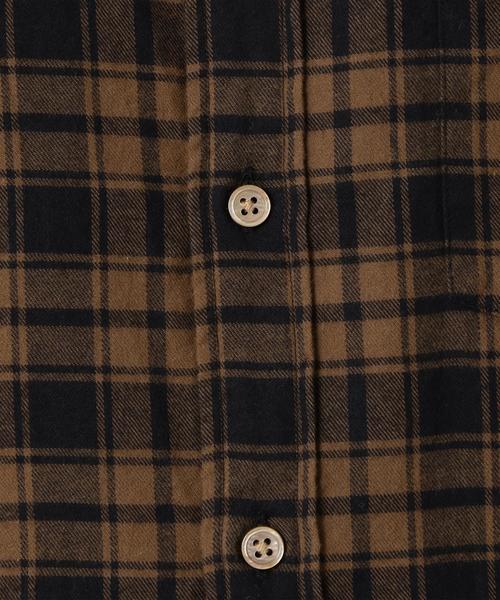 green label relaxing（グリーンレーベルリラクシング）の「【WEB限定】SC★★チェックロングバンドカラー シャツ ◆（シャツ/ブラウス・メンズ・グレー/モカ/ネイビー・SMALL/MEDIUM/LARGE）」の12枚目の写真