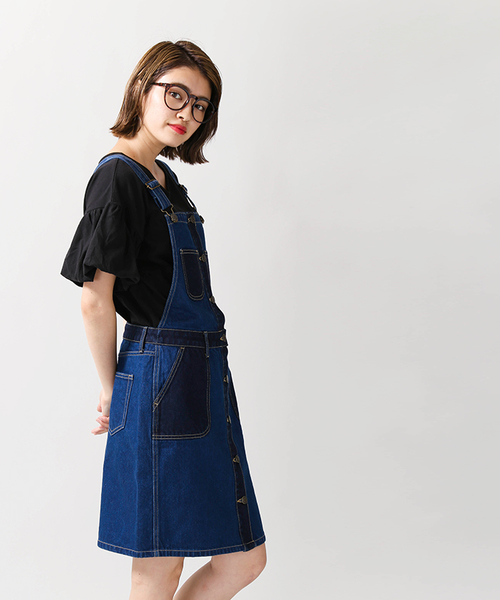 WEGO（ウィゴー）の「WEGO/レトロタイトジャンパースカート（ジャンパースカート・レディース・インディゴブルー/その他1/ダークインディゴブルー・FREE）」の8枚目の写真