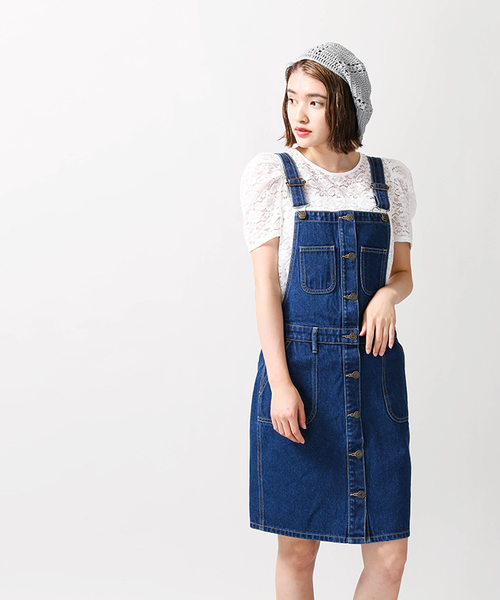 WEGO（ウィゴー）の「WEGO/レトロタイトジャンパースカート（ジャンパースカート・レディース・インディゴブルー/その他1/ダークインディゴブルー・FREE）」の10枚目の写真